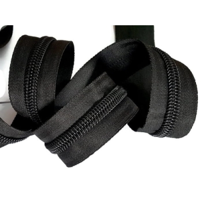Taśma Suwakowa Zamek 5mm CZARNA - 1mb + 2 SUWAKI